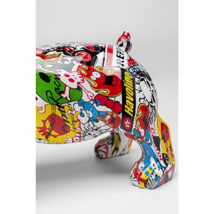 Woonaccessoires bulldog graffiti glazen Kare Design