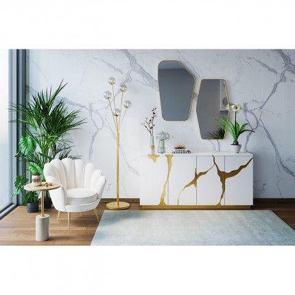 Dressoir Cracked wit en goud Kare Design