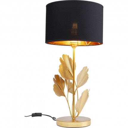 Table Lamp gingko leaves gold and black Kare Design