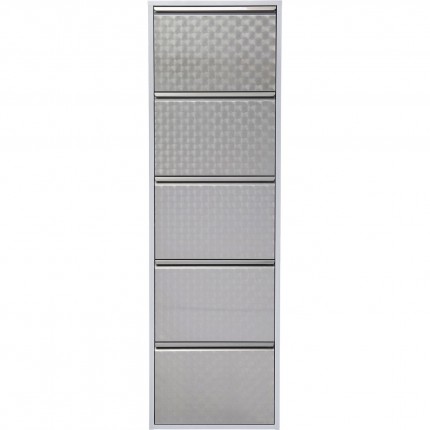 Shoe Container Caruso Silver brushed 5 drawers Kare Design