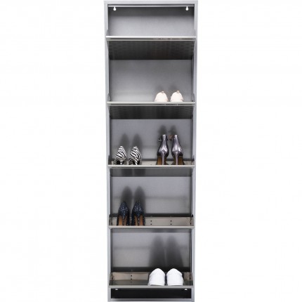 Shoe Container Caruso Silver brushed 5 drawers Kare Design