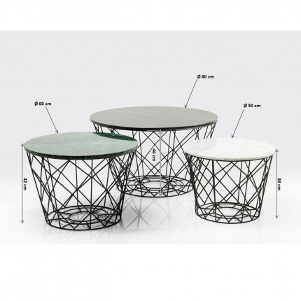 Salontafel East Round (3/Set) Kare Design