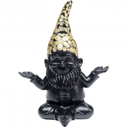 Deco gnome meditation 19cm black gold Kare Design