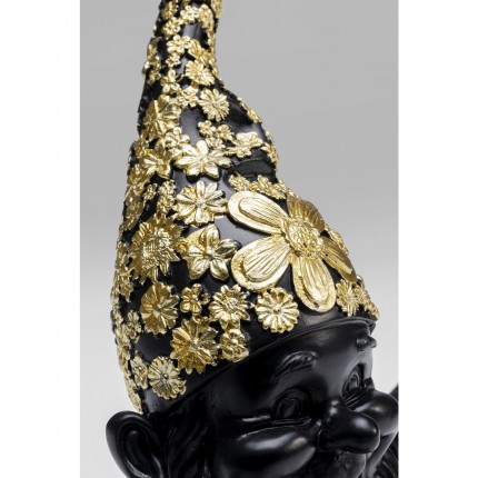 Deco gnome meditation 19cm black gold Kare Design