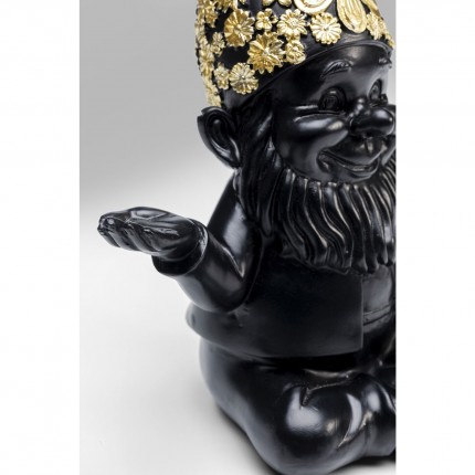 Decoratie Gnome Meditation Zwart Gouden 19cm Kare Design