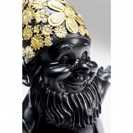 Deco gnome meditation 19cm black gold Kare Design