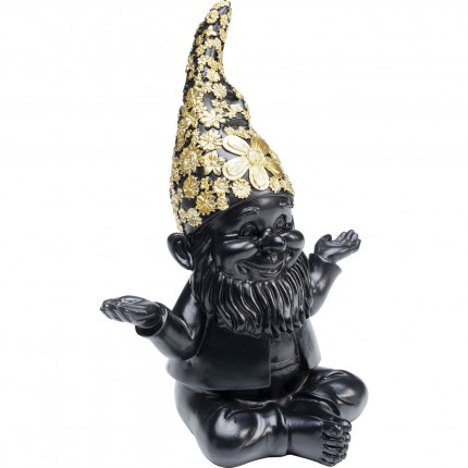 Deco gnome meditation 19cm black gold Kare Design