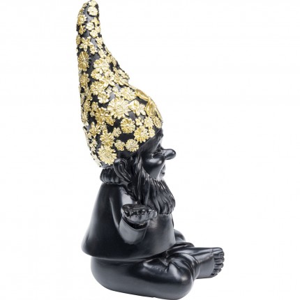 Deco gnome meditation 19cm black gold Kare Design