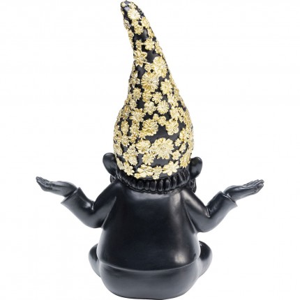 Deco gnome meditation 19cm black gold Kare Design