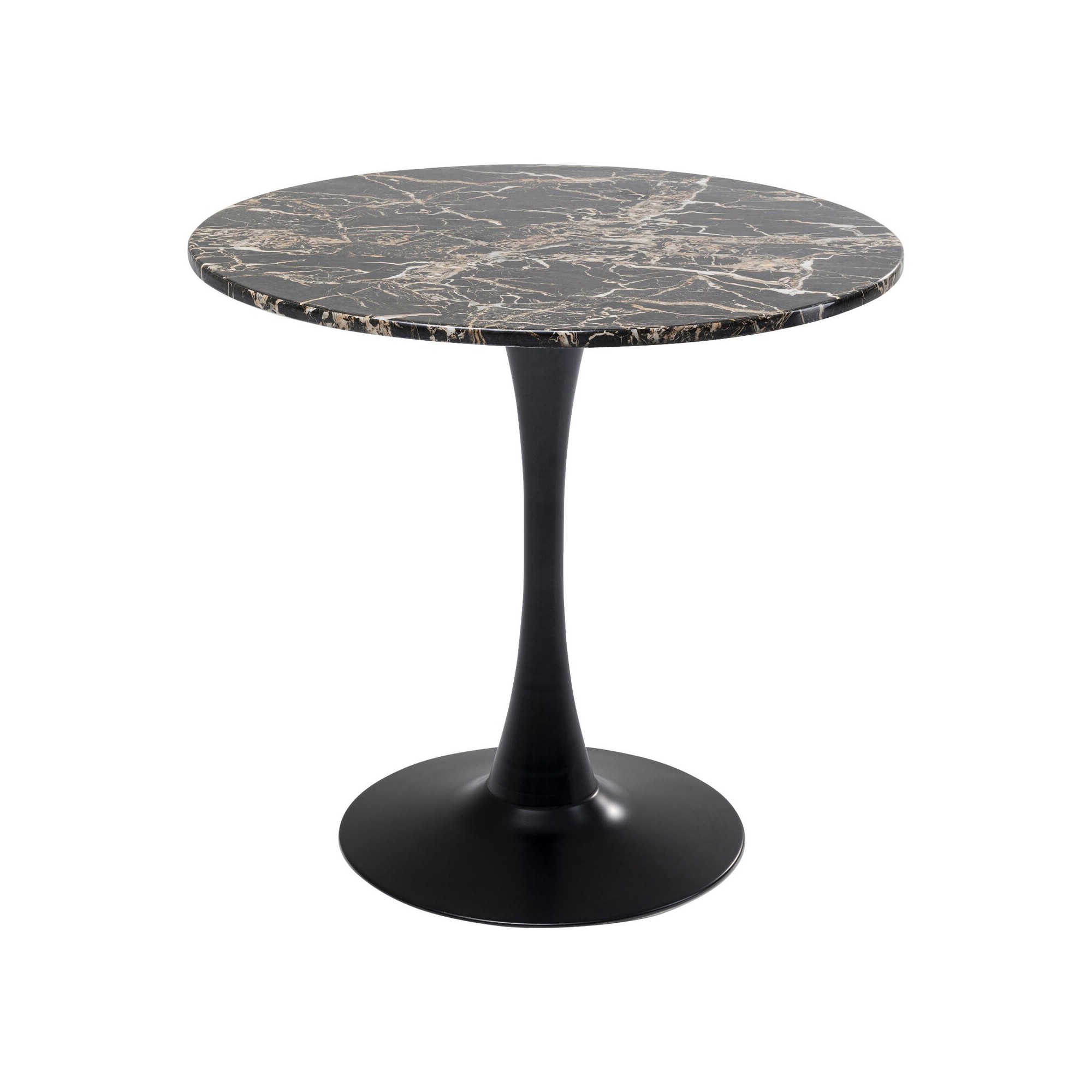 Table Schickeria look marbre noir Ø80cm