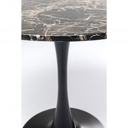 Table Schickeria Ø80cm marbleprint black Kare Design