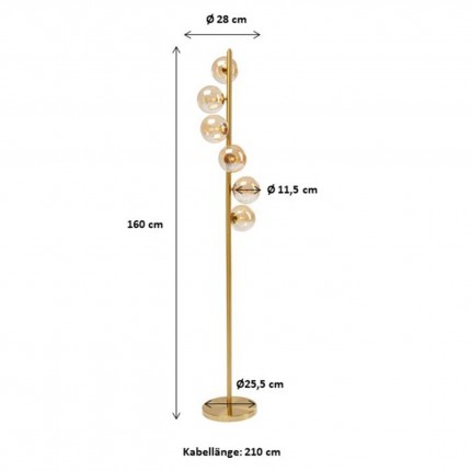 Vloerlamp Scal Balls Brass 160cm Kare Design