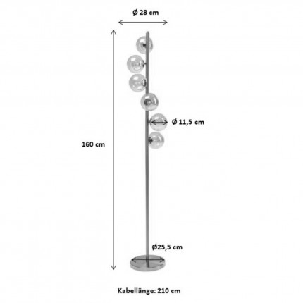 Vloerlamp Scal Balls Chrome 160cm Kare Design