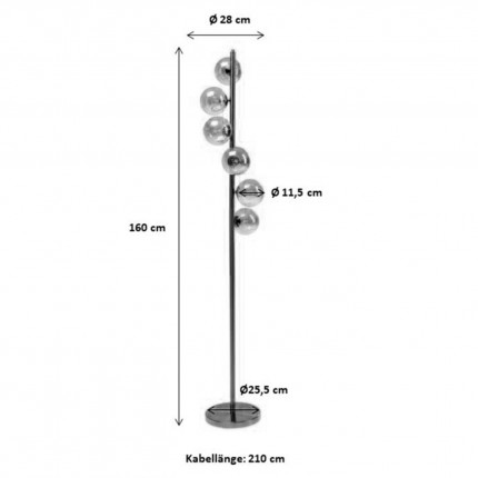 Vloerlamp Scal Balls 160cm zwart Kare Design