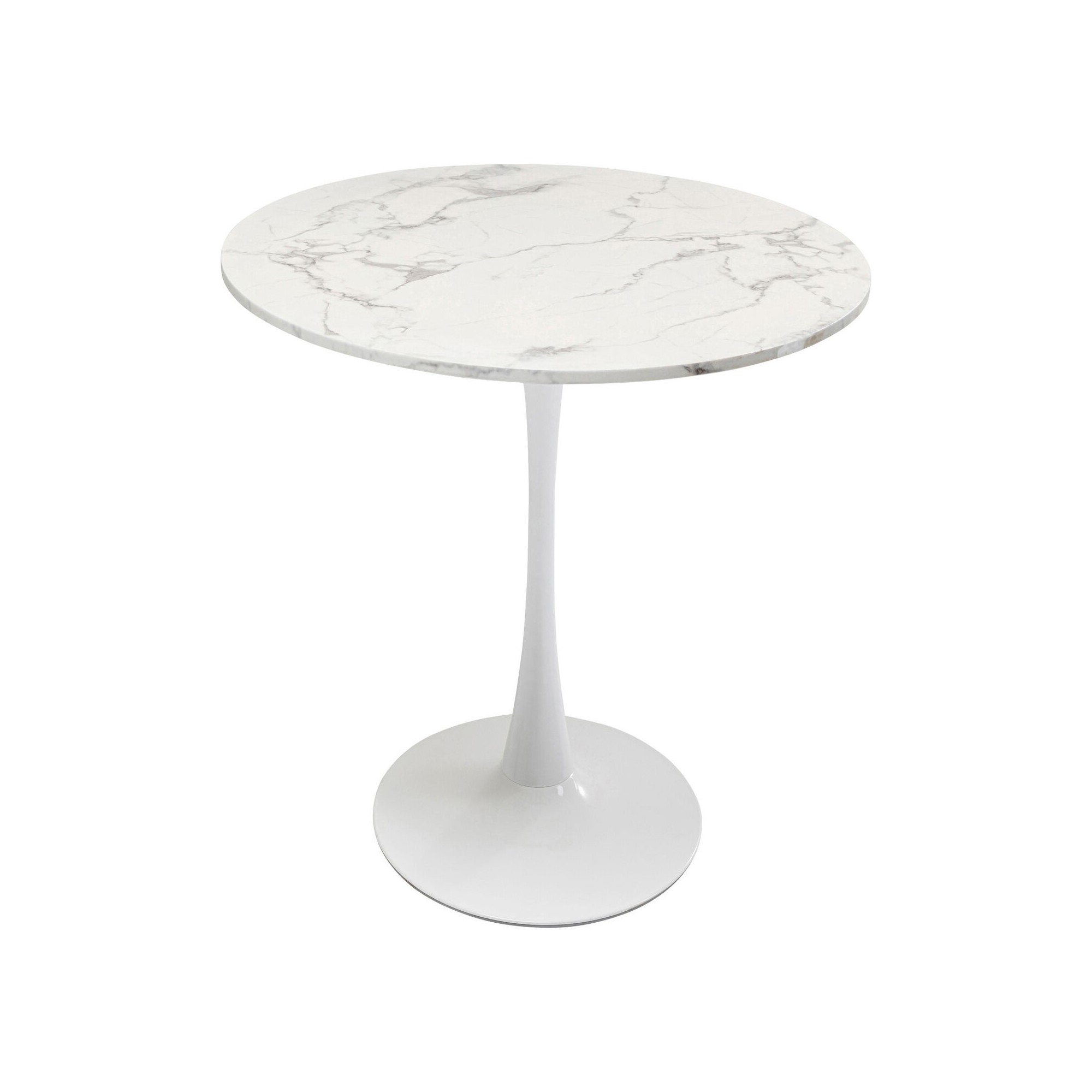 Table Schickeria look marbre blanc Ø80cm