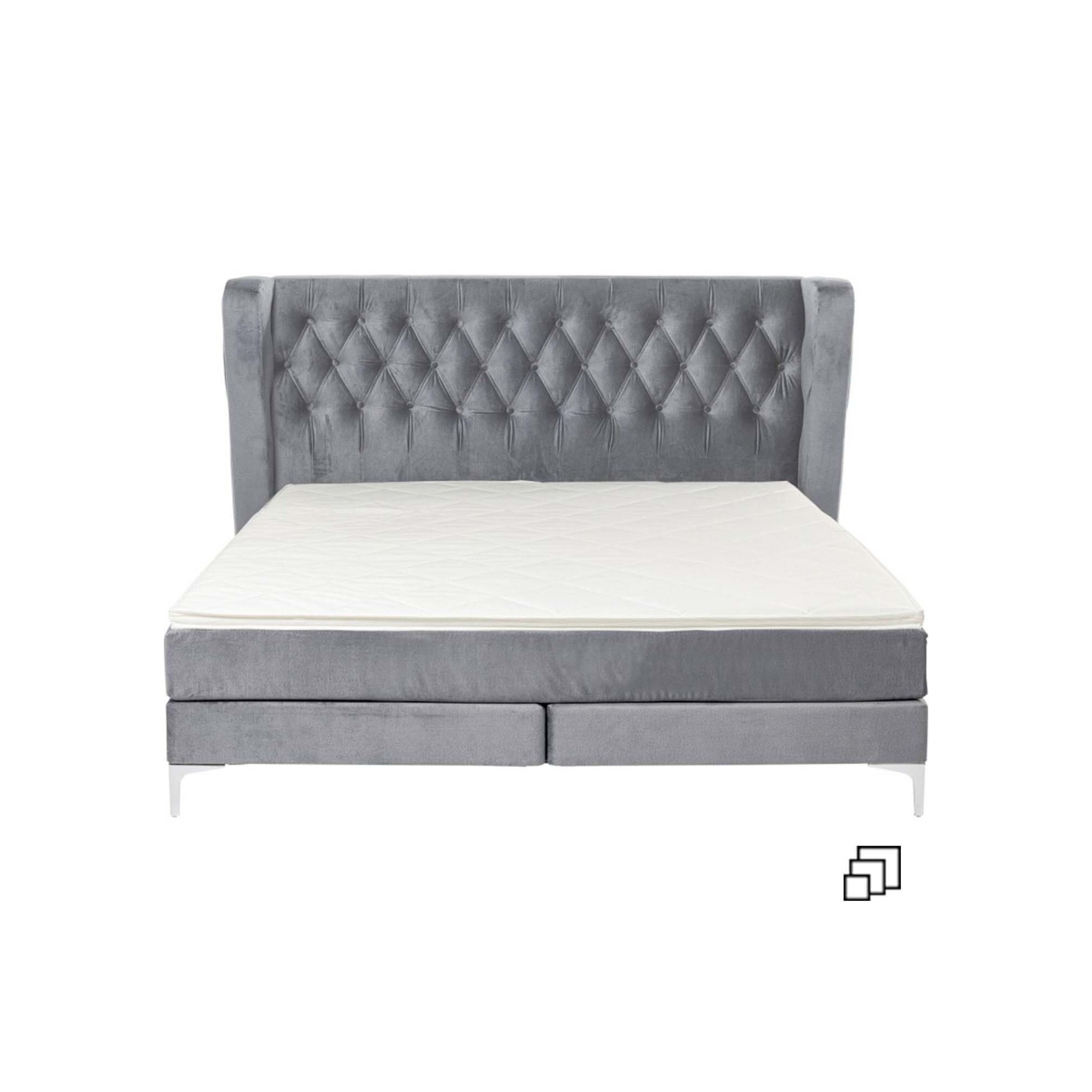 Lit boxspring Benito Moon gris 160x200