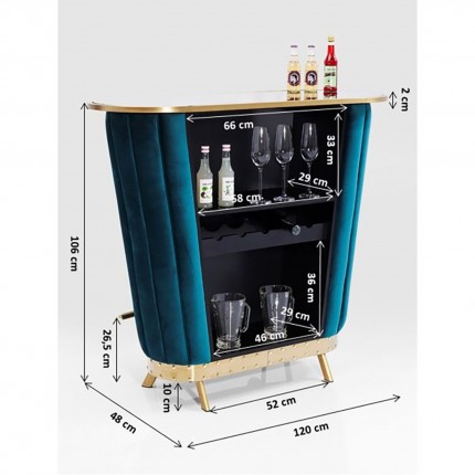 Bar After Work blauw fluweel Kare Design