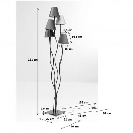 Vloerlamp Flexible Berry Vijf Kare Design