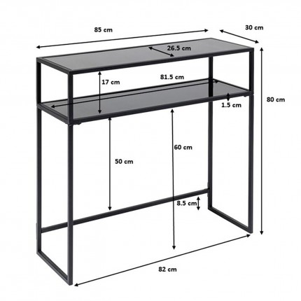 Console Loft Zwart 85x30cm Kare Design