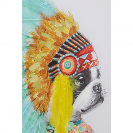 Schilderij Headdress Dog 80x80cm Kare Design