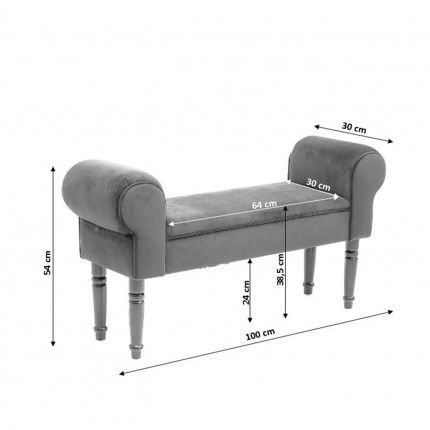 Bank Wing grijs fluweel Kare Design