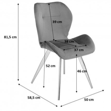 Stoel  Viva fluweel groen Kare Design