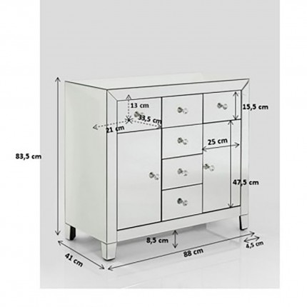 Dresser Luxury 2 Doors 6 Drawers Kare Design