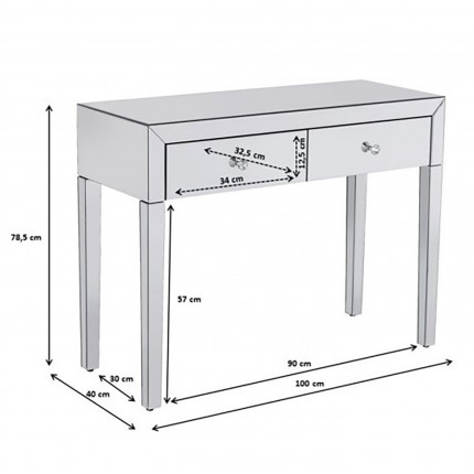 Console Luxury zilver 100x40cm Kare Design