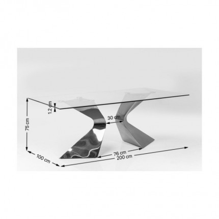 Table Gloria 200x100cm ceramic black Kare Design