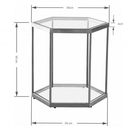 Bijzettafel Comb Zwart 55cm Kare Design