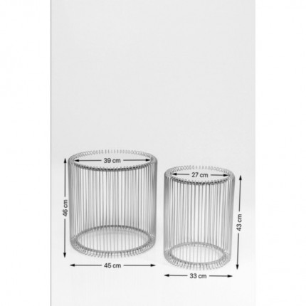 Bijzettafel Wire Zwart (2/Set) Ø44cm Kare Design