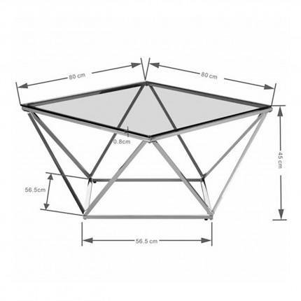 Salontafel Cristallo Zwart 80x80cm Kare Design