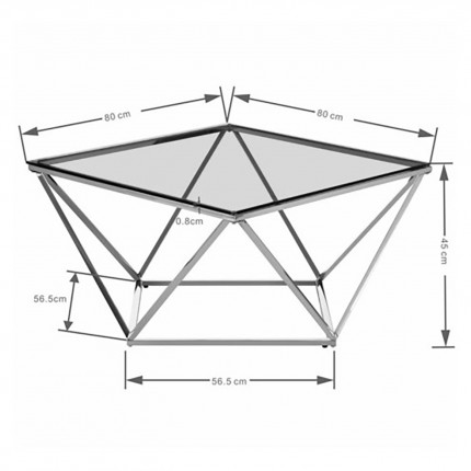 Salontafel Cristallo 80x80cm Kare Design