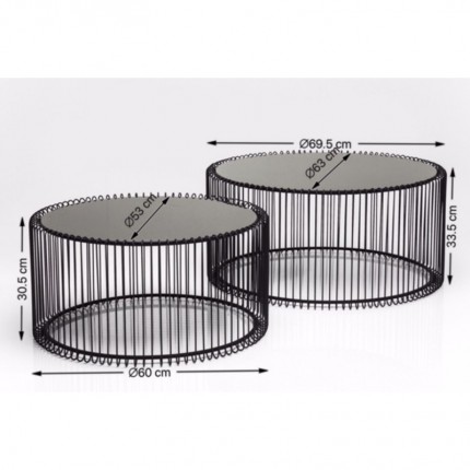 Coffee Table Wire White (2/Set) Kare Design