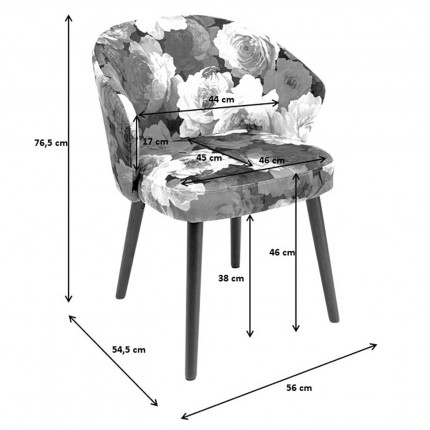 Stoel met armleuningen Pioenen geel Kare Design