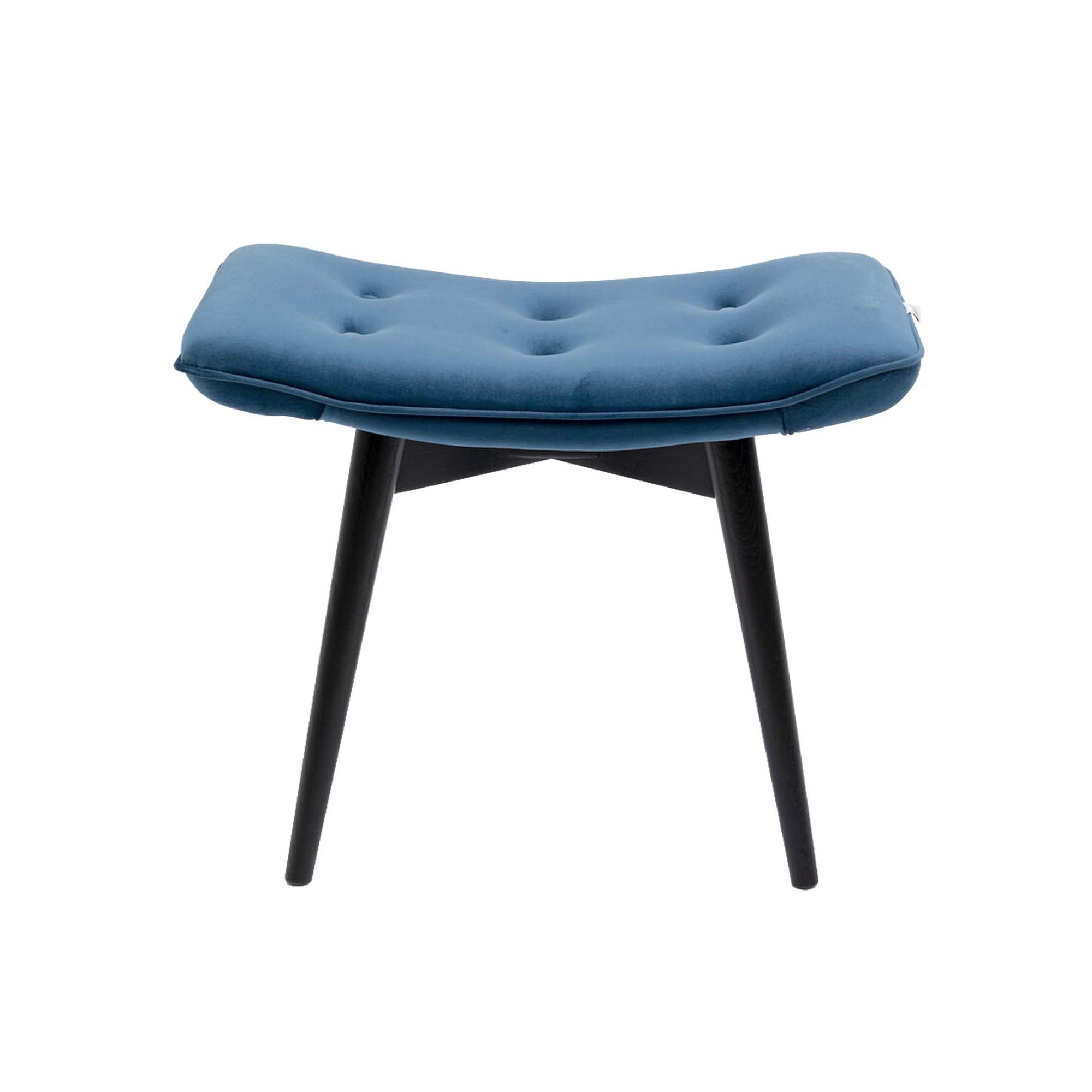 Stool Black Vicky Velvet Bluegreen 46x59cm