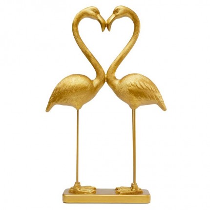 Deco flamingo love 39cm gold Kare Design