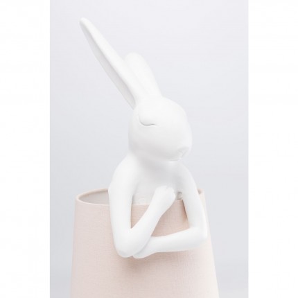 Table Lamp Animal rabbit 50cm white and pink Kare Design