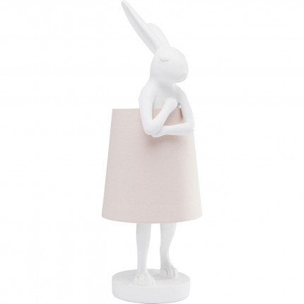 Table Lamp Animal rabbit 50cm white and pink Kare Design