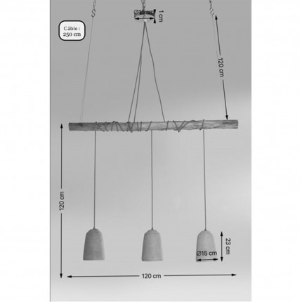 Hanglamp Dining Concrete Tre Kare Design