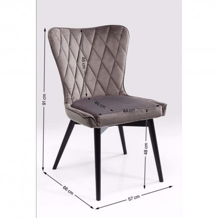 Chair Marshall velvet grey Kare Design