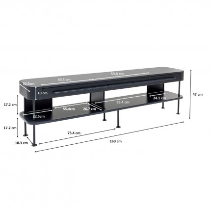 TV-meubel Montieri Antraciet 160x47cm Kare Design