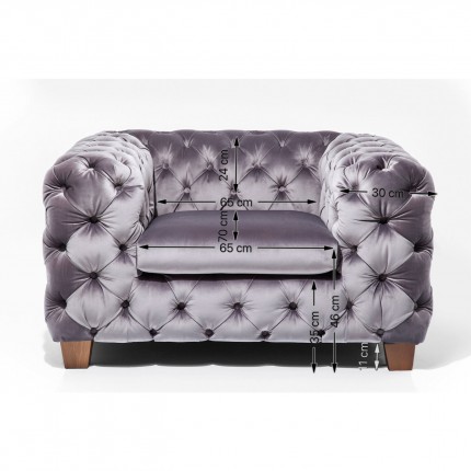 Armchair Desire velvet grey Kare Design