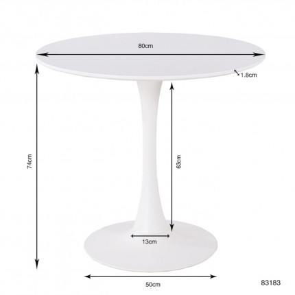 Eettafel Schickeria Ø80cm Kare Design