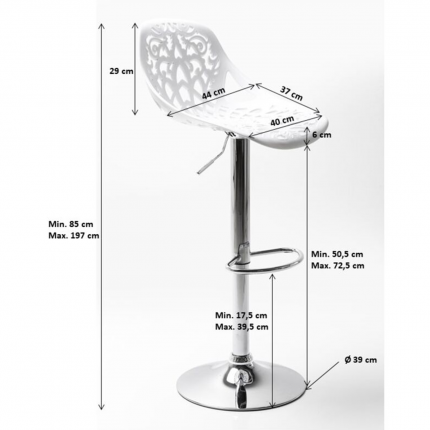 Bar Stool Ornament White Kare Design