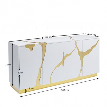 Sideboard Cracked white and gold Kare Design