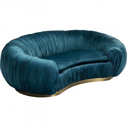 Sofa Perugia 2-Zits fluweel blauwgroen Kare Design