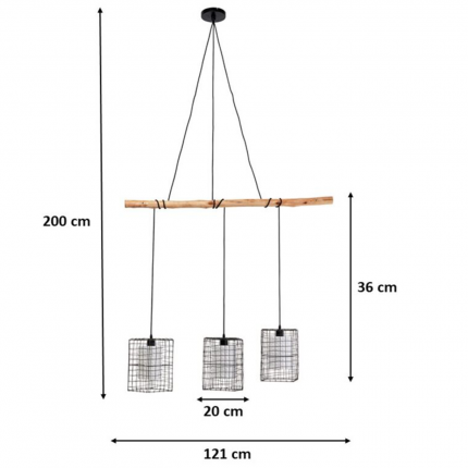 Hanglamp Three Grids 120cm Kare Design