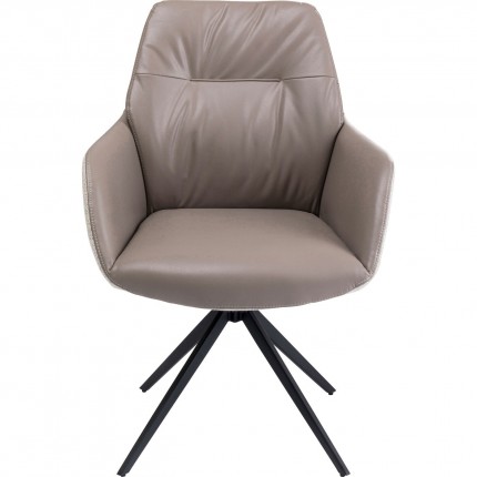 Swivel chair with armrests Amira grey Kare Design