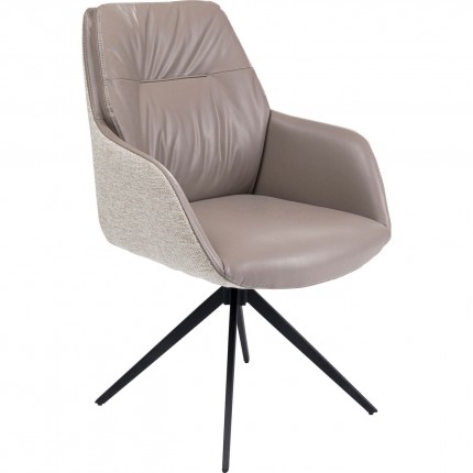 Swivel chair with armrests Amira grey Kare Design